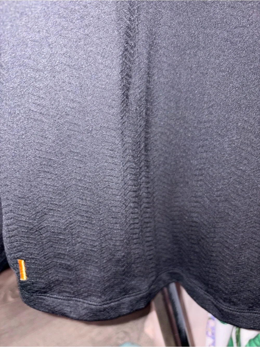 Lucy Black Coolmax Quarter Zip Activewear Hoodie Textured Chevron XL